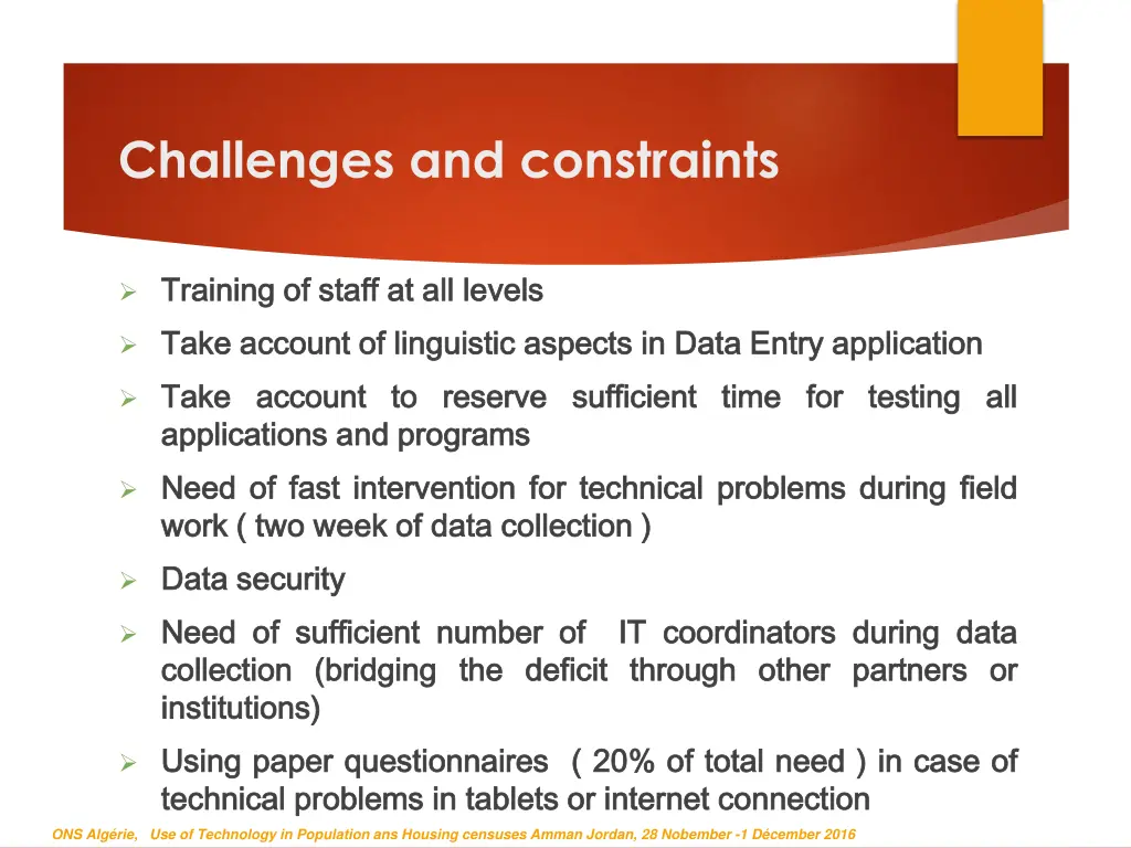 challenges and constraints