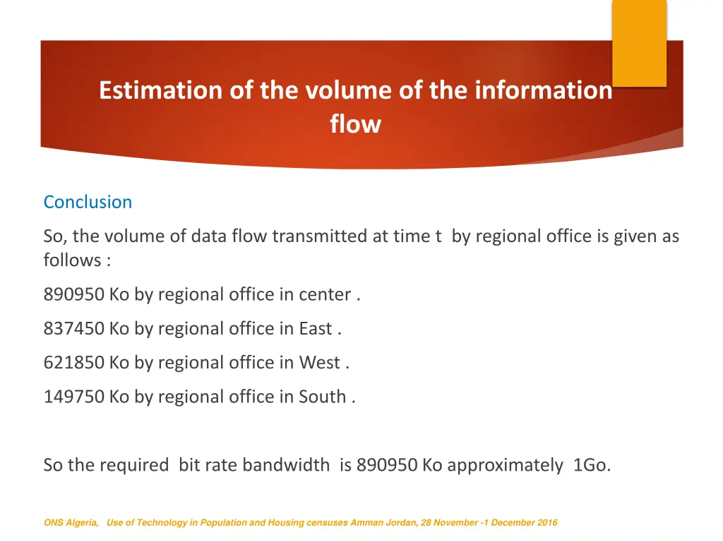 estimation of the volume of the information flow 1