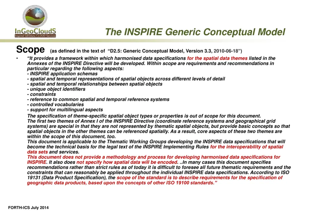 the inspire generic conceptual model