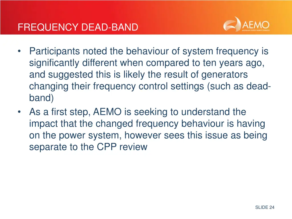 frequency dead band