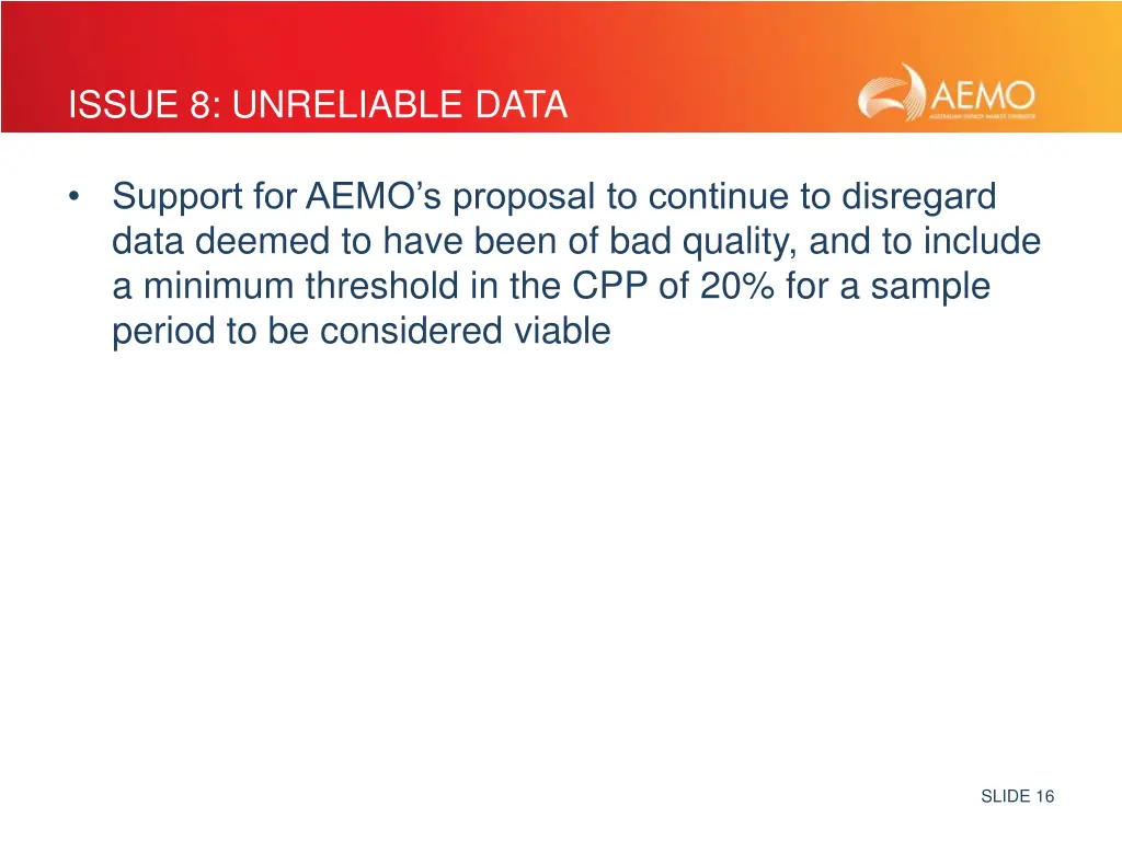 issue 8 unreliable data