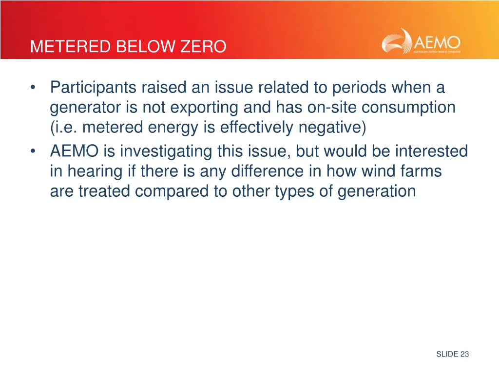 metered below zero