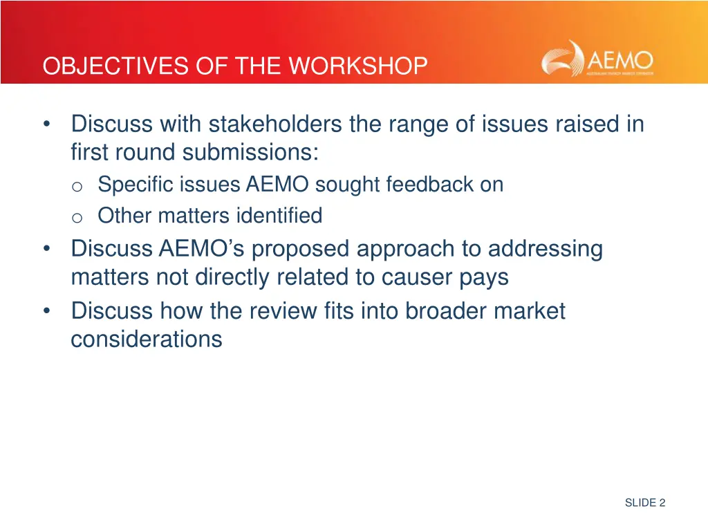 objectives of the workshop