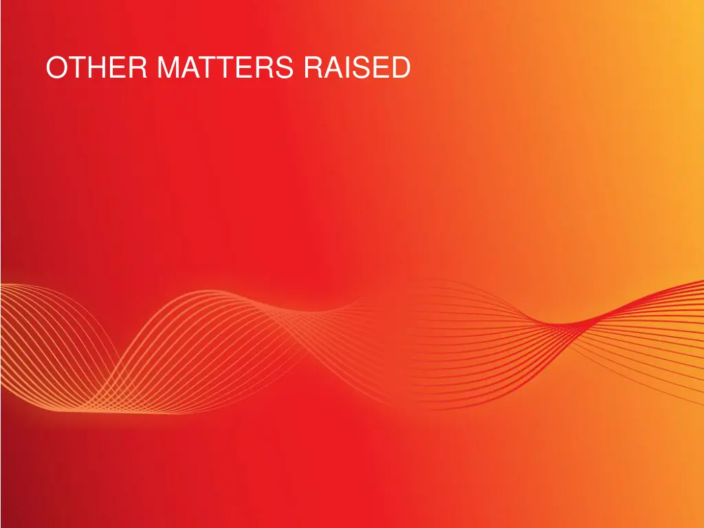 other matters raised