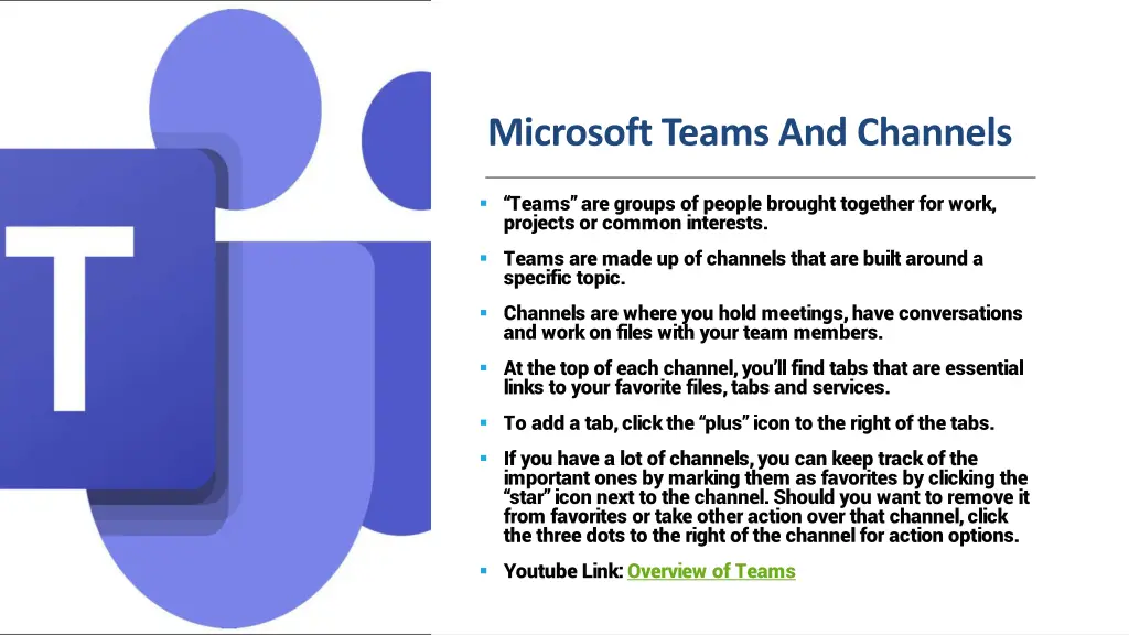 overview of teams and microsoft teams and channels