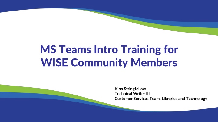 ms teams intro training for wise community members