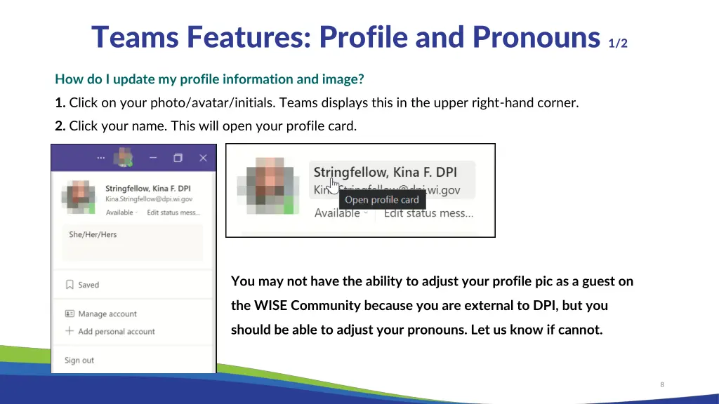 teams features profile and pronouns 1 2