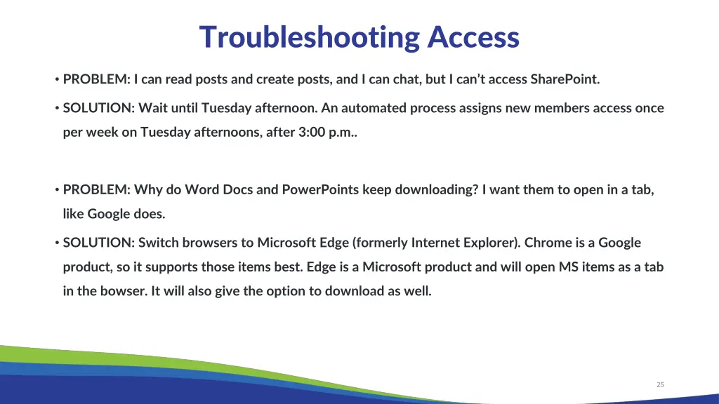 troubleshooting access 1