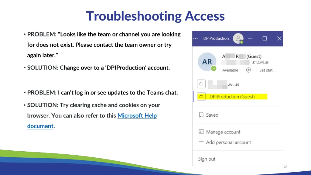 troubleshooting access