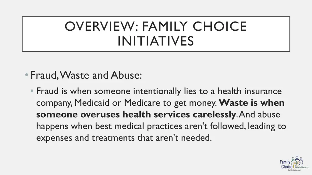 overview family choice initiatives 2