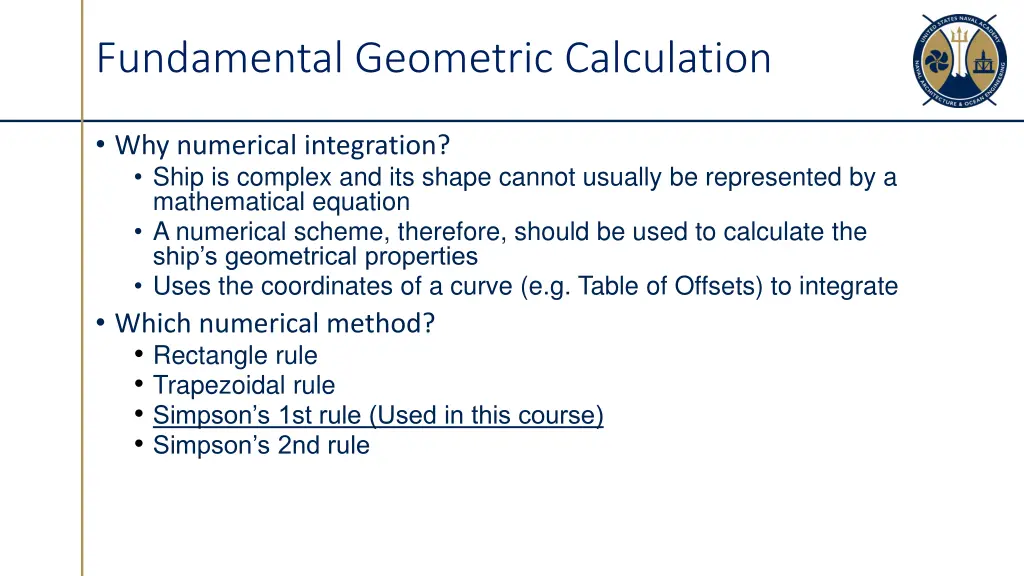 fundamental geometric calculation