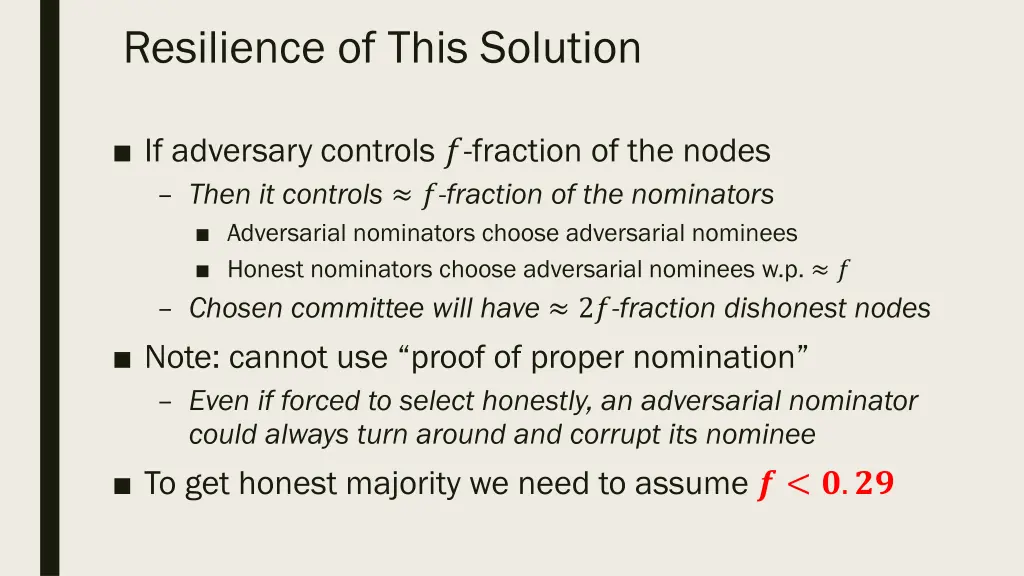 resilience of this solution