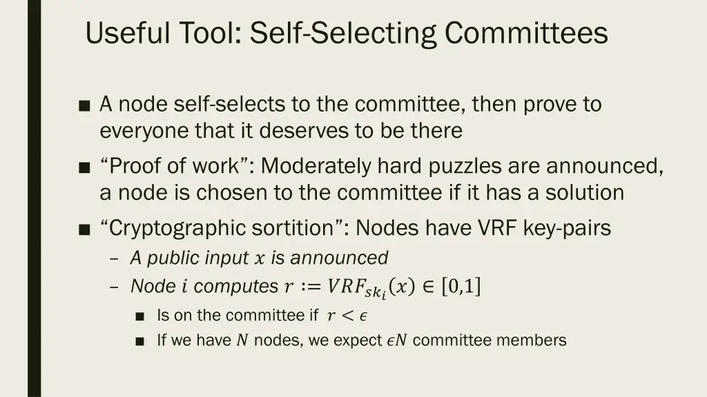 useful tool self selecting committees