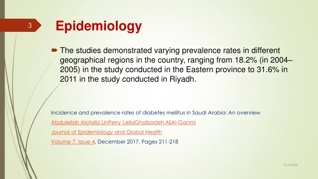 epidemiology