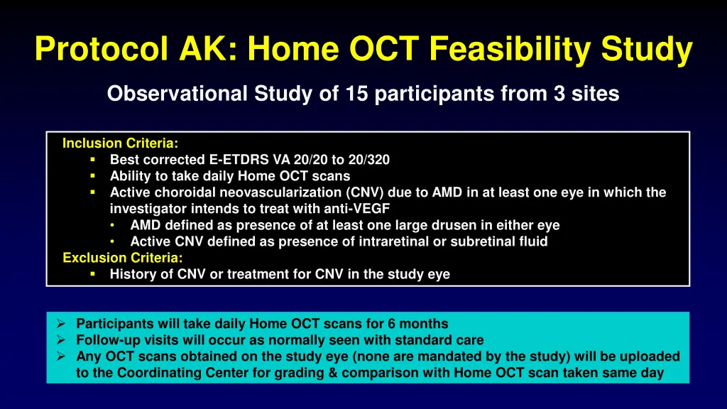 protocol ak home oct feasibility study