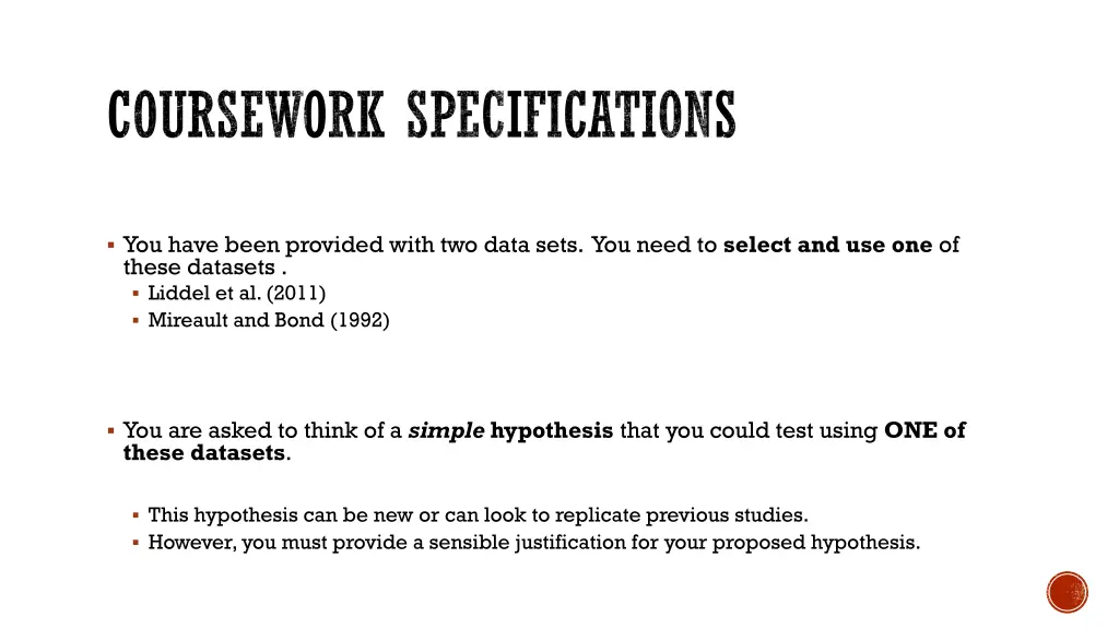 coursework specifications