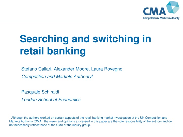 searching and switching in retail banking