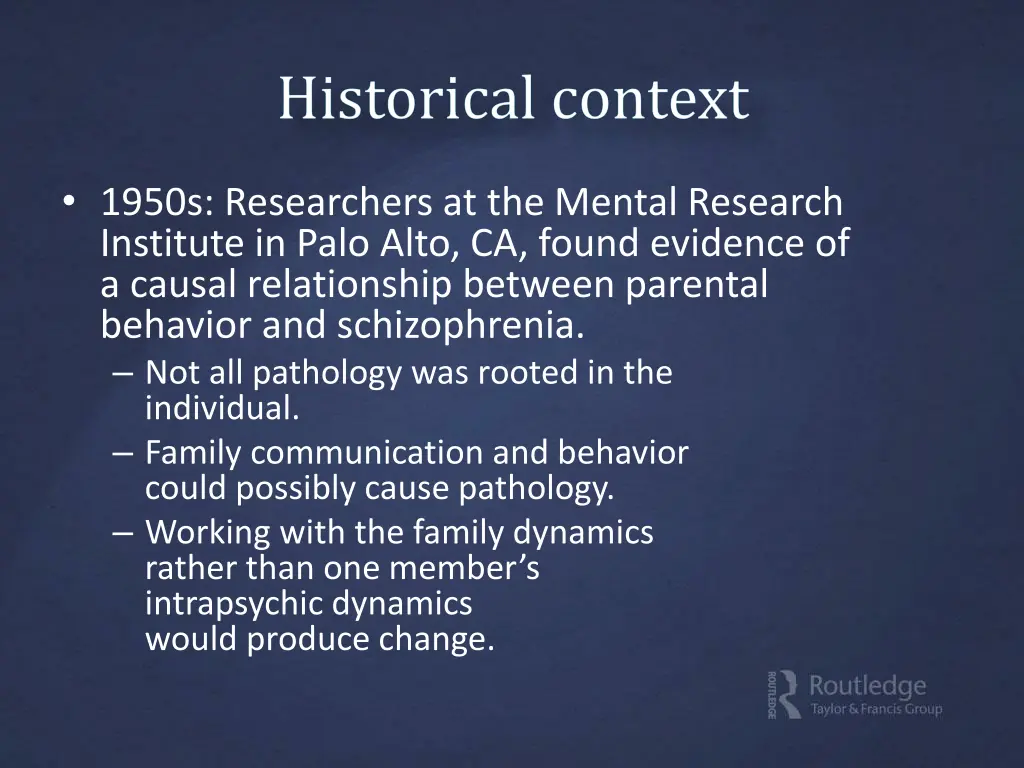 1950s researchers at the mental research