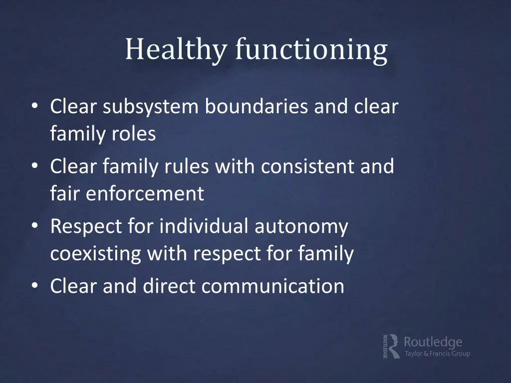 clear subsystem boundaries and clear family roles