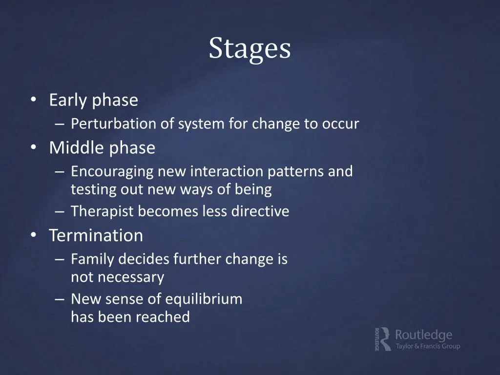 early phase perturbation of system for change