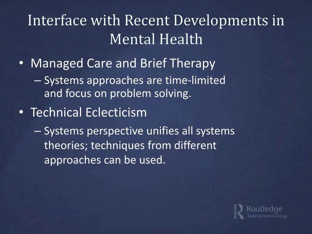 managed care and brief therapy systems approaches