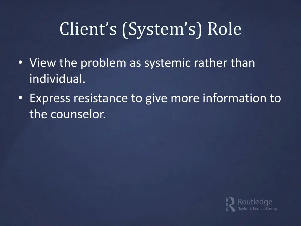 view the problem as systemic rather than