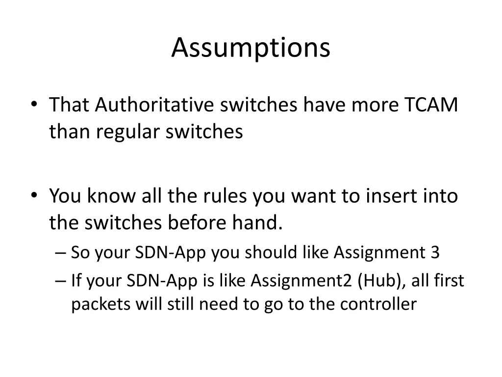 assumptions