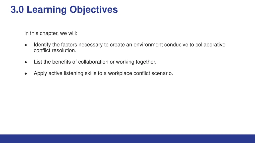 3 0 learning objectives