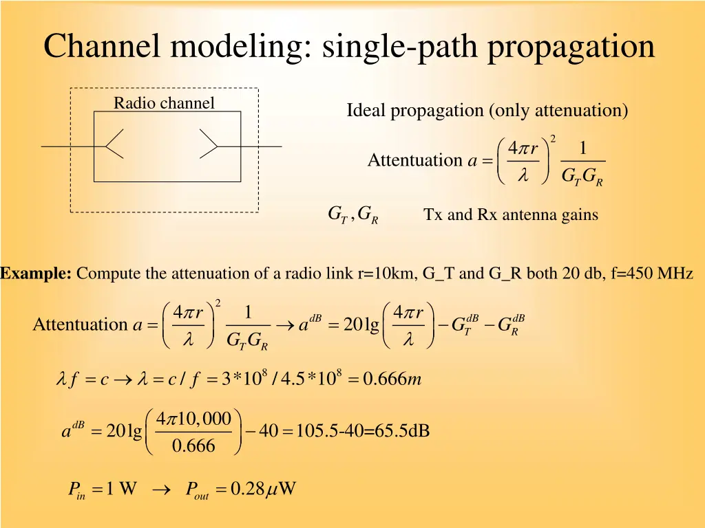 channel modeling single path propagation