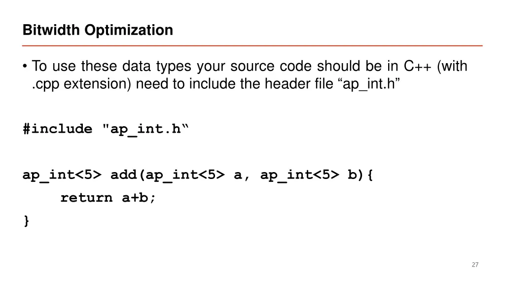 bitwidth optimization 1