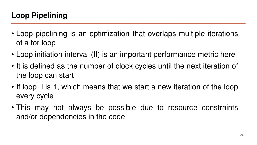 loop pipelining