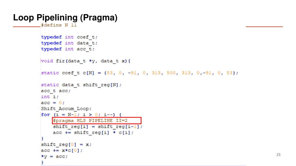 loop pipelining pragma