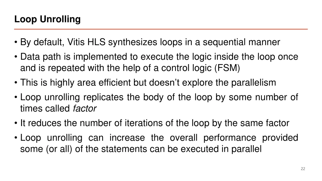 loop unrolling