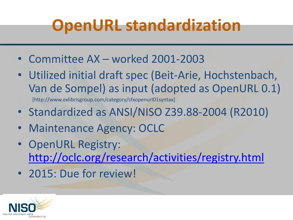 openurl standardization