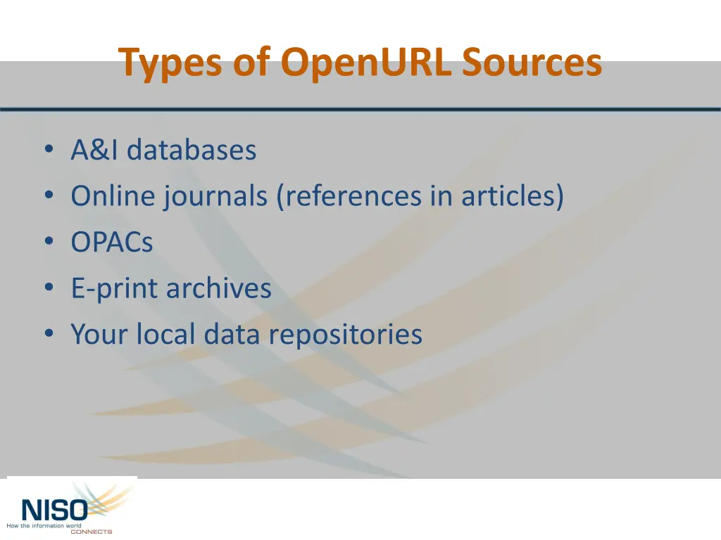 types of openurl sources