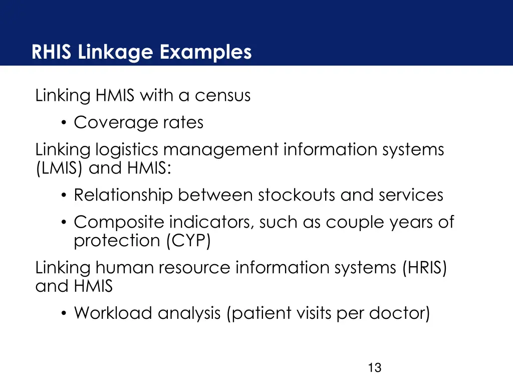 rhis linkage examples