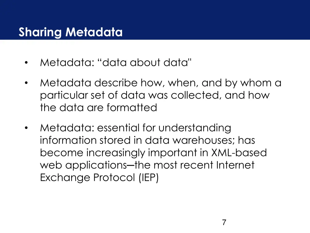 sharing metadata