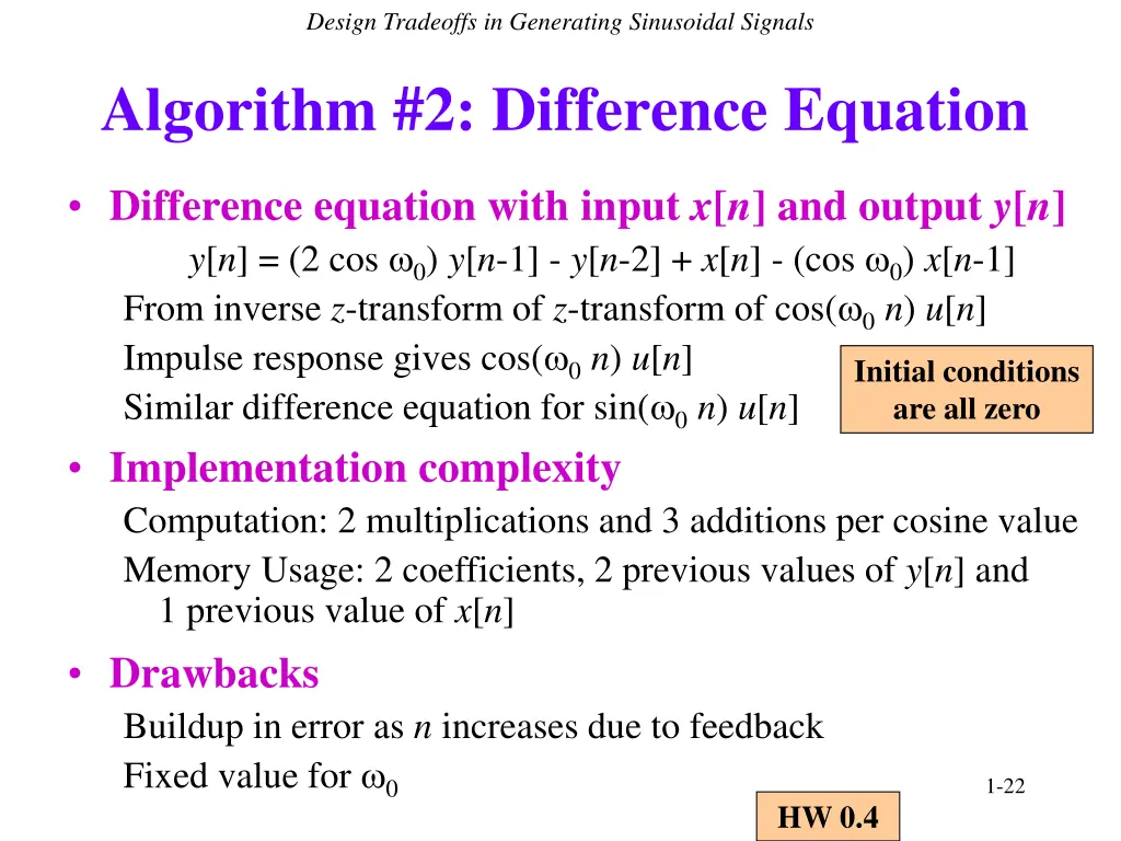 design tradeoffs in generating sinusoidal signals 2