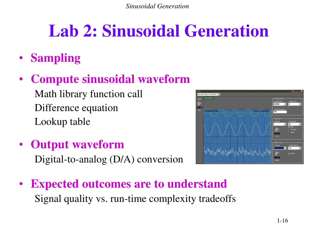 sinusoidal generation