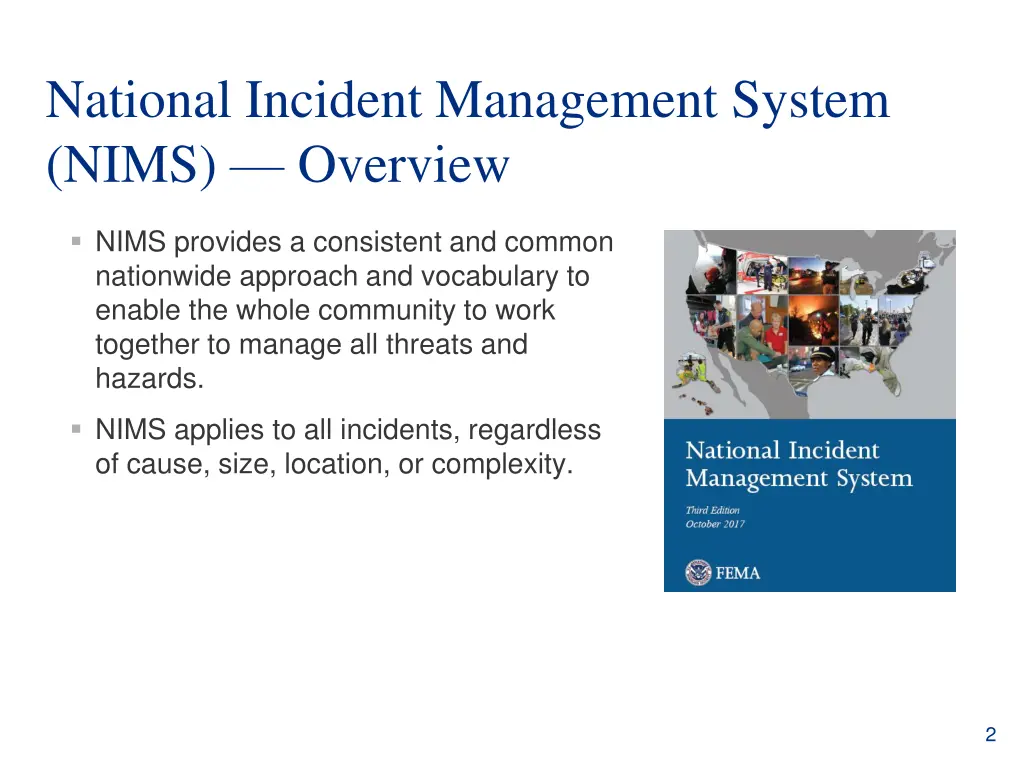 national incident management system nims overview