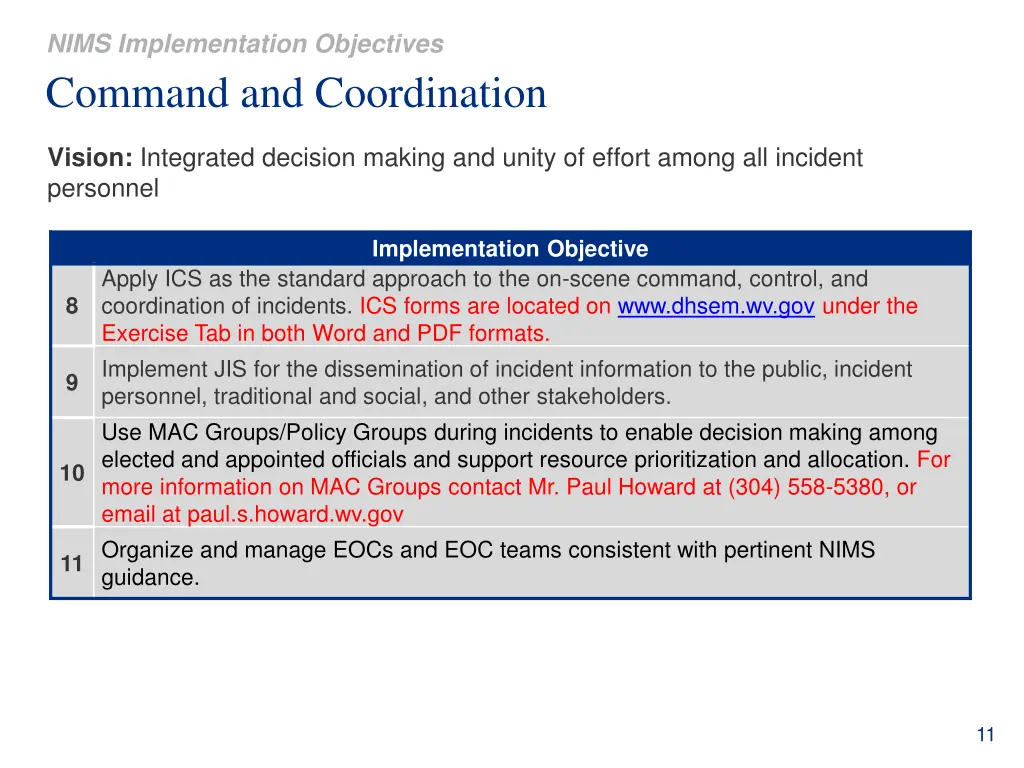 nims implementation objectives 3