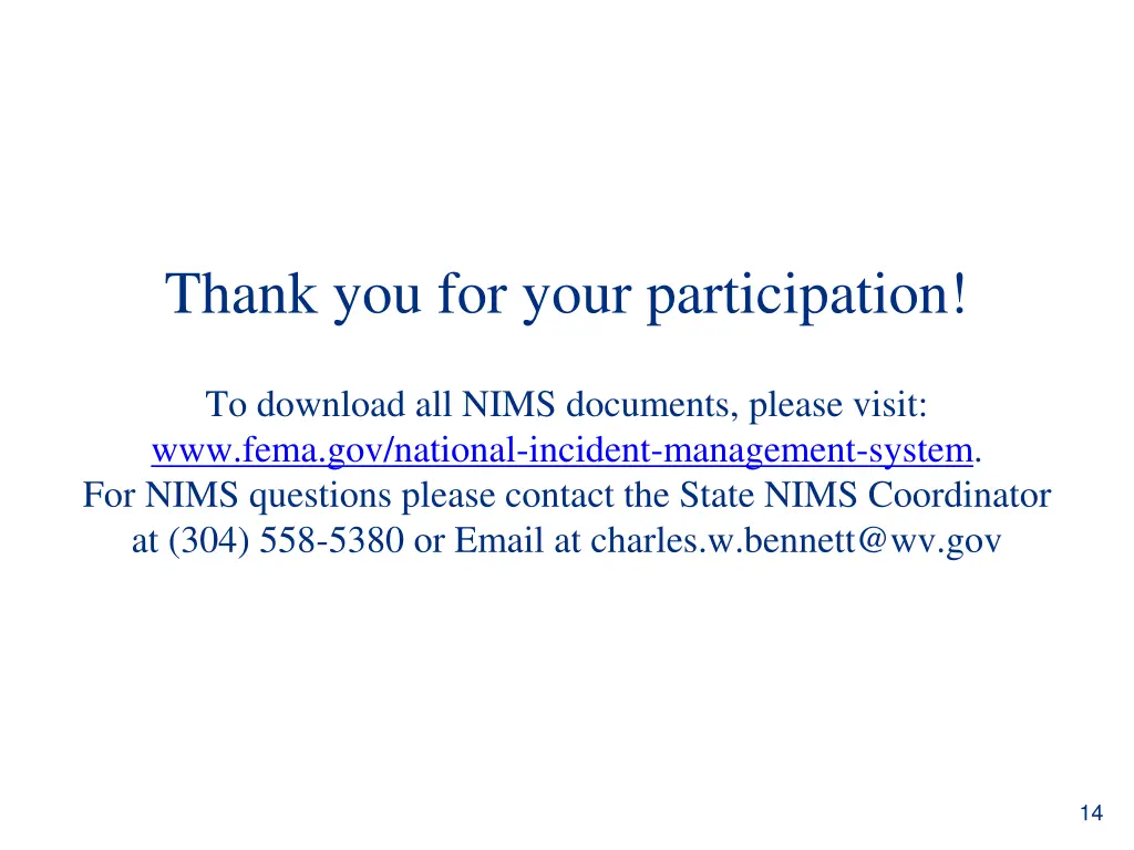 thank you for your participation