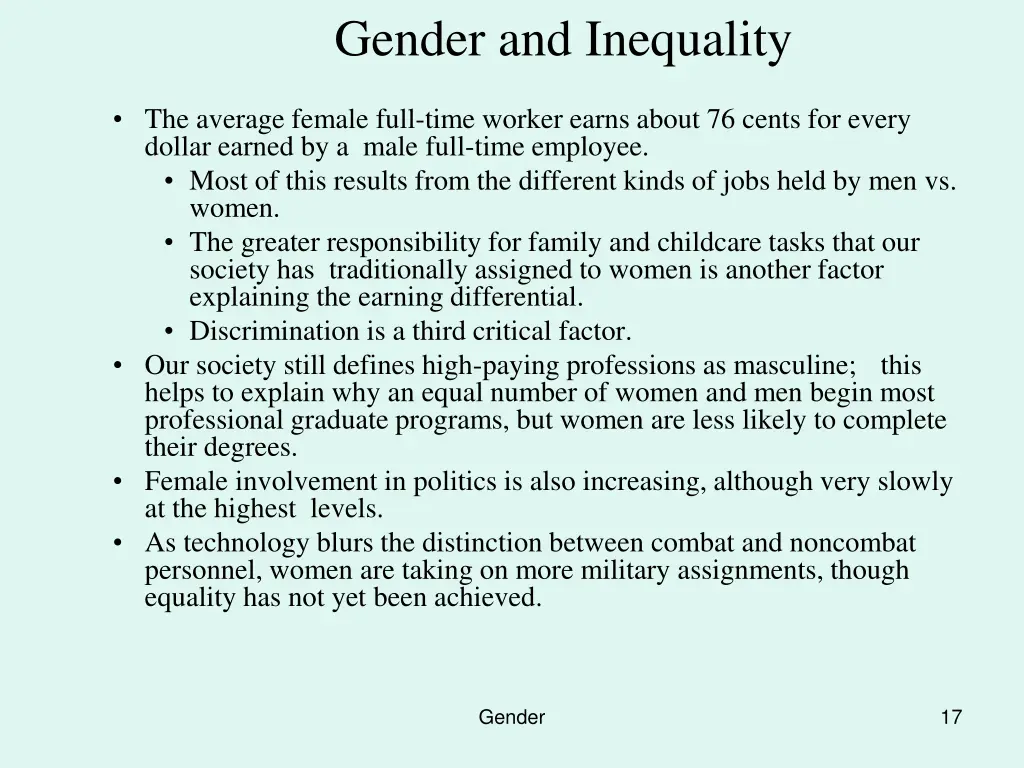 gender and inequality 1