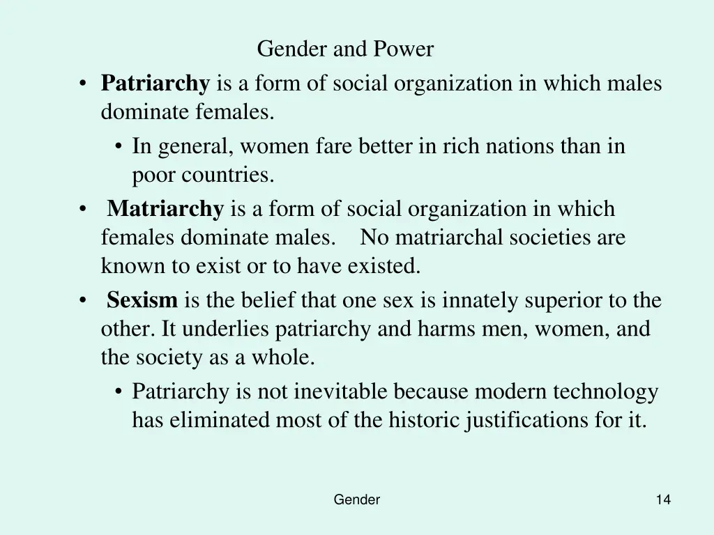 gender and power