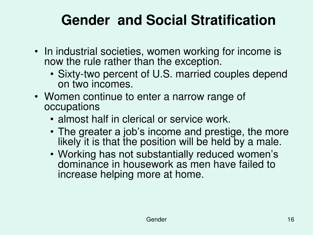 gender and social stratification