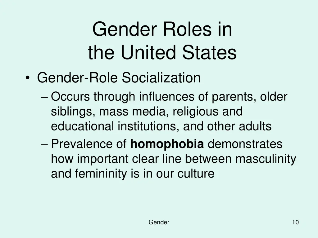 gender roles in the united states gender role
