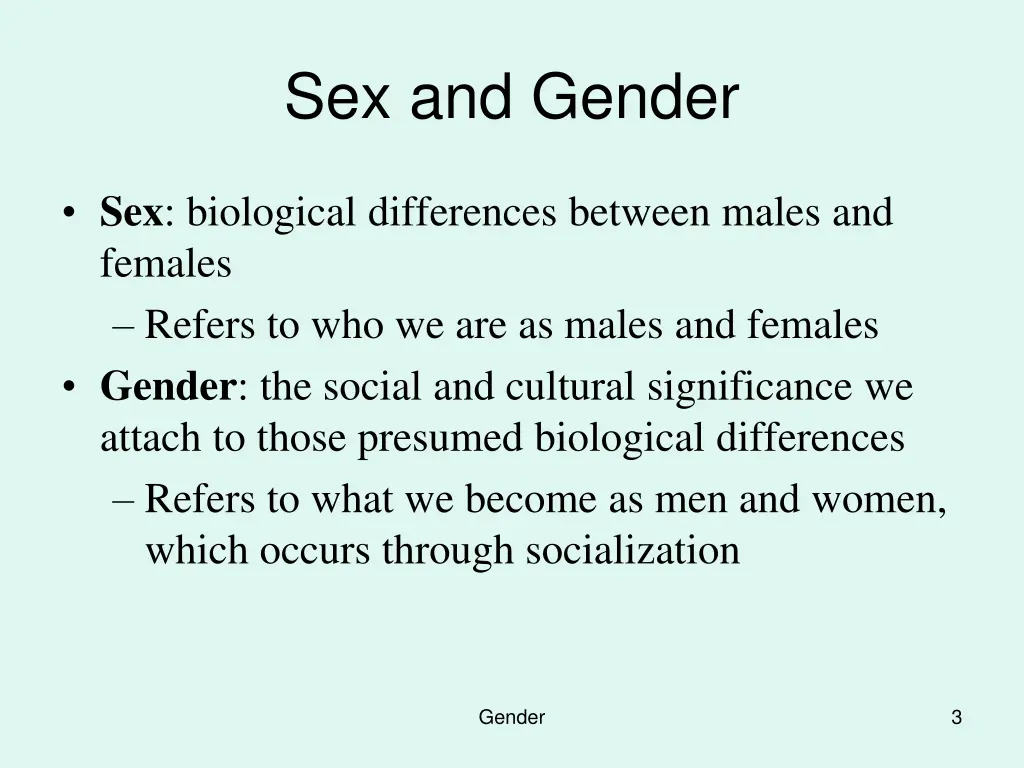 sex and gender