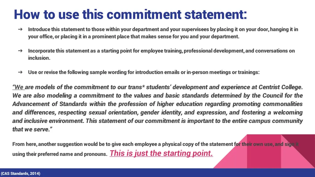 how to use this commitment statement