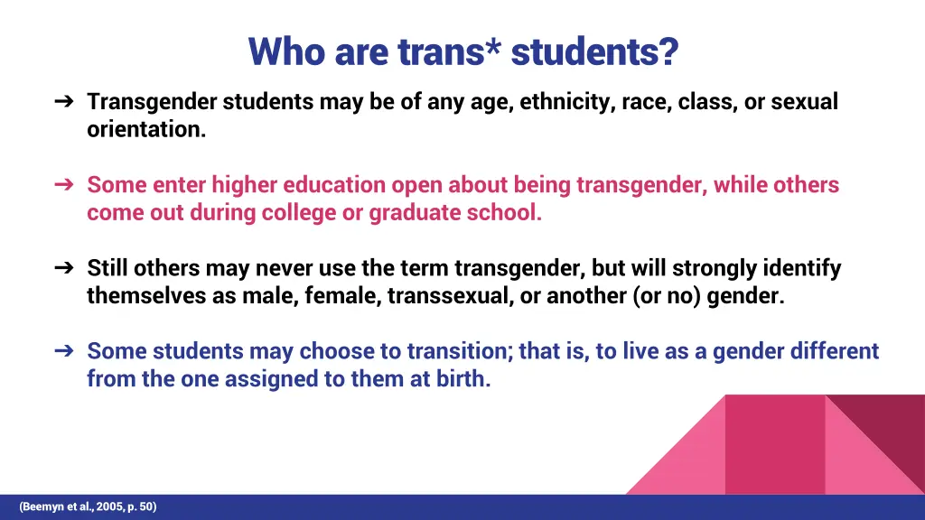 who are trans students transgender students