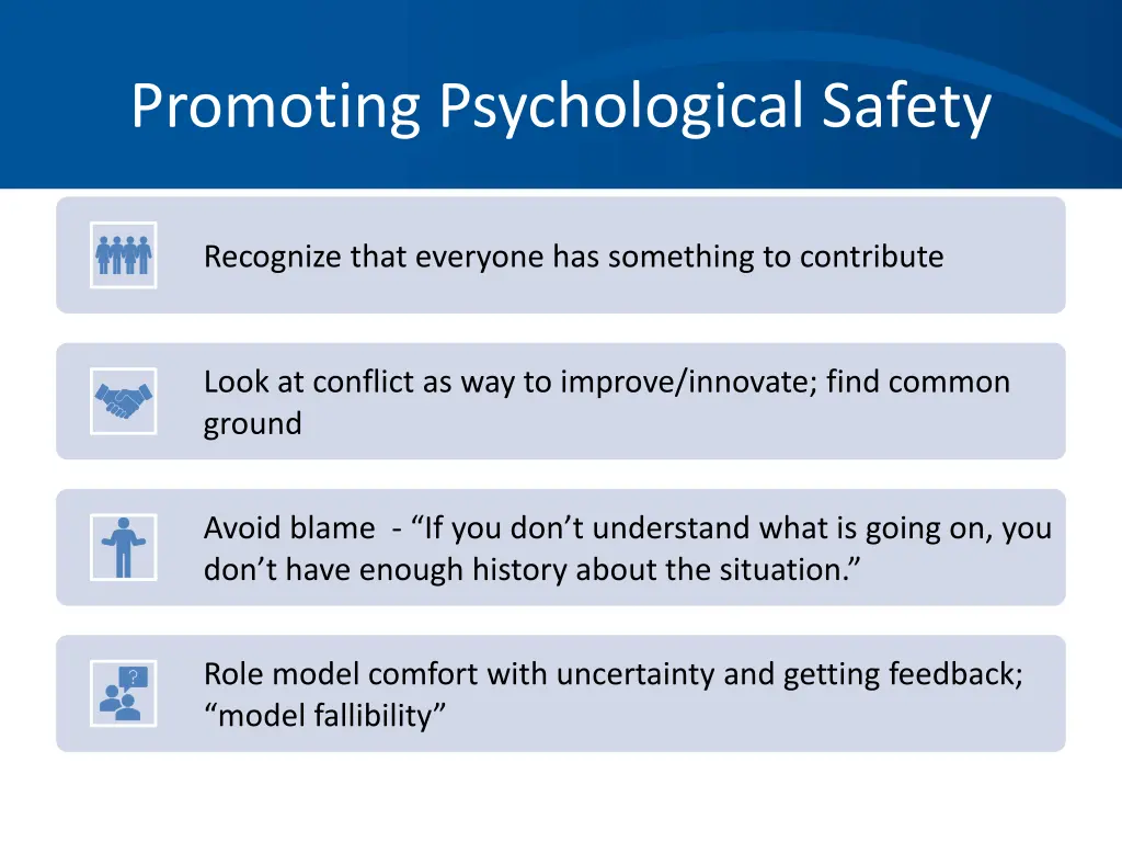 promoting psychological safety